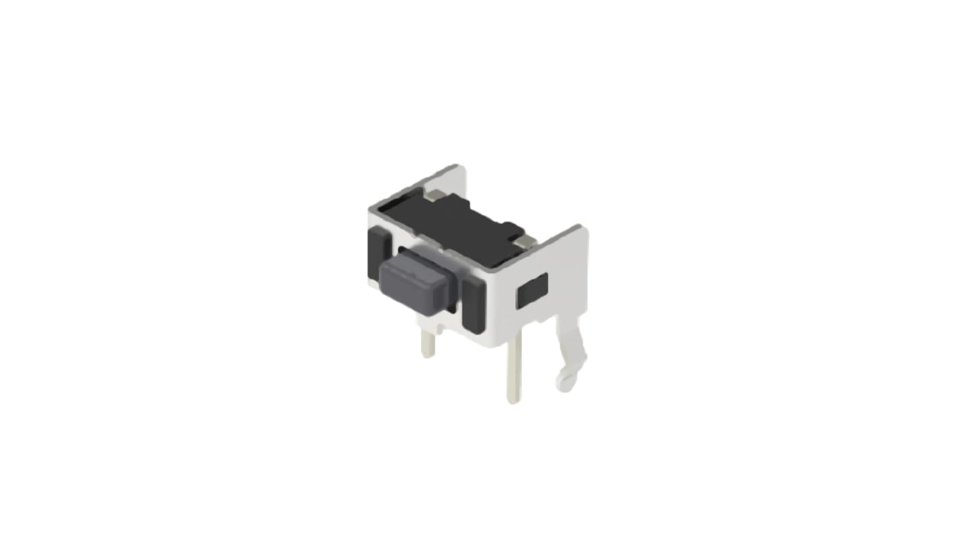 Grey Button Tactile Switch, SPST 50 mA Snap-In