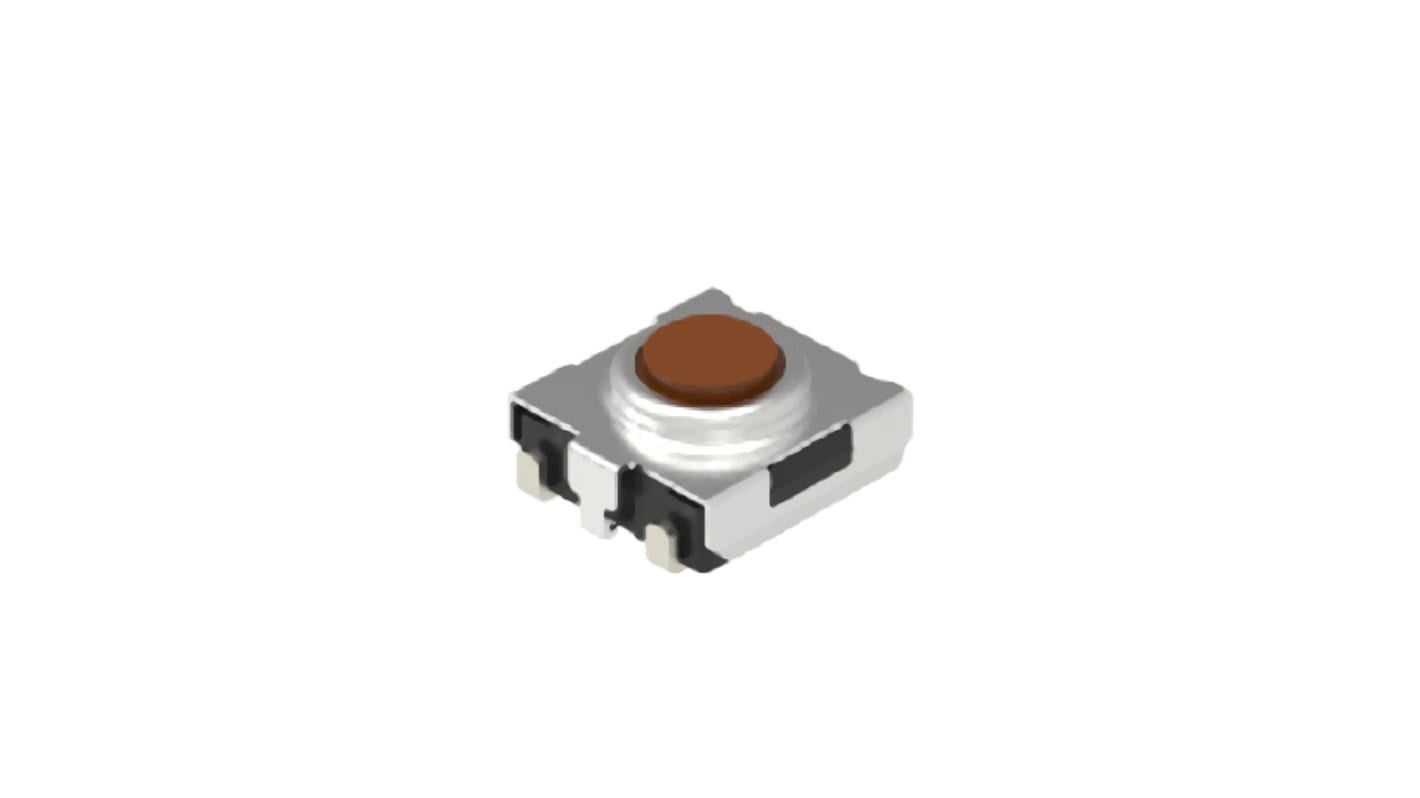 Brown Button Tactile Switch, SPST 50 mA 1.05mm Surface Mount