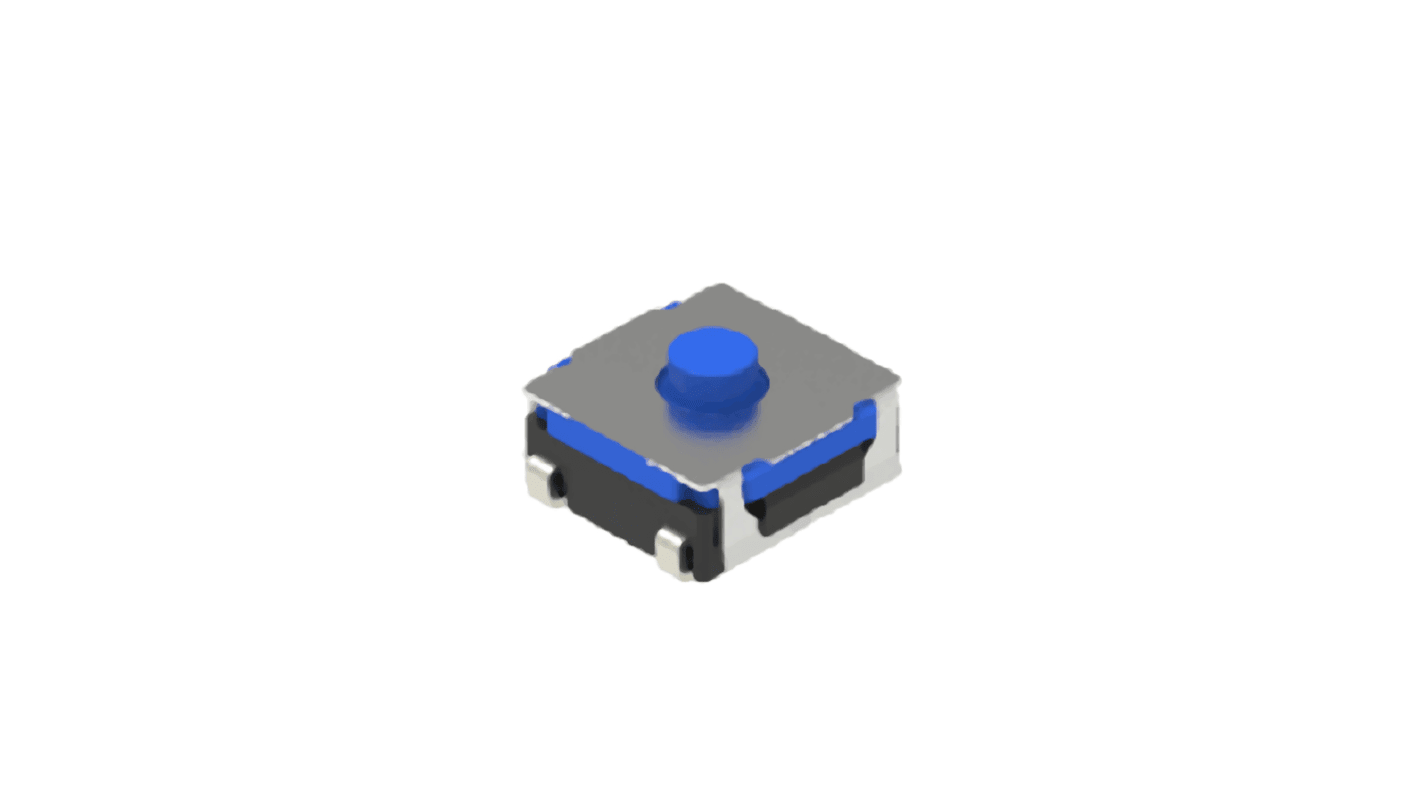 IP67 Blue Button Tactile Switch, SPST 50 mA 0.9mm Surface Mount