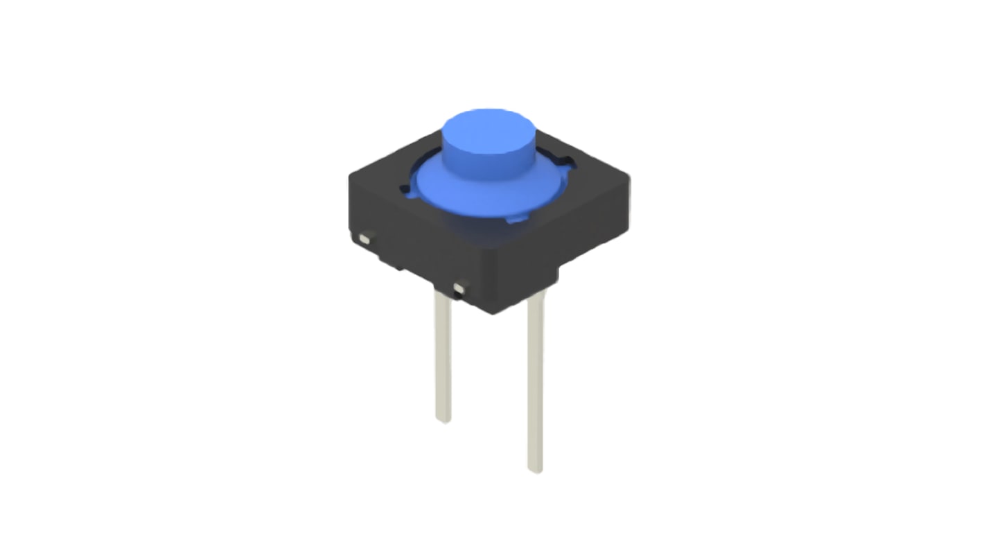 Blue Button Tactile Switch, SPST 50 mA 2mm Through Hole