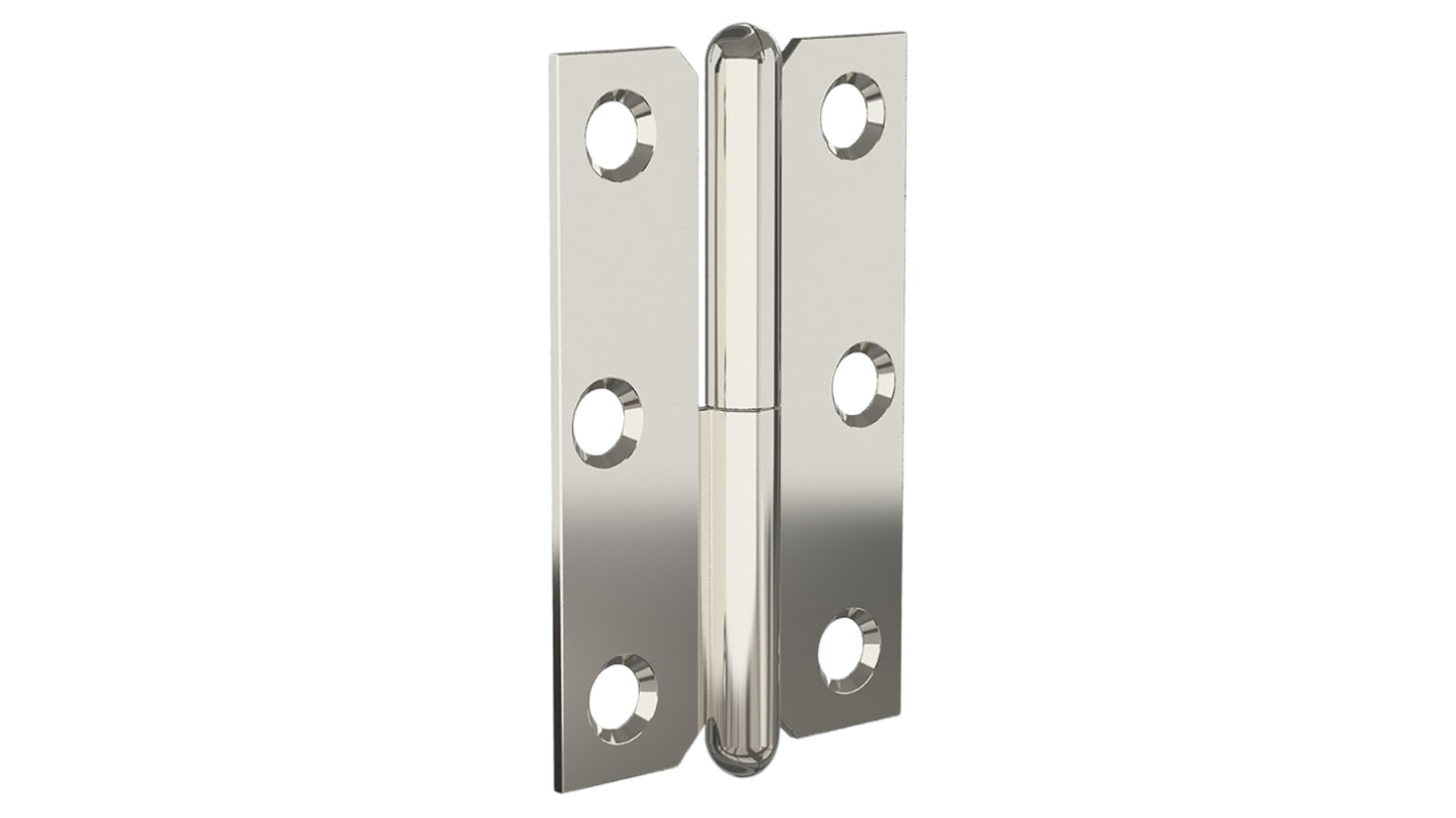 Pinet Steel Butt Hinge with a Lift-off Pin, Screw Fixing, 80mm x 50mm x 1.5mm