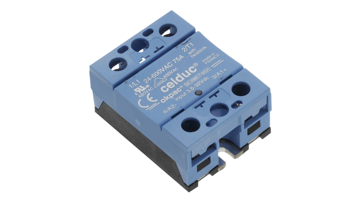 Celduc SO8 Series Solid State Relay, 95 A Load, Panel Mount, 690 V ac Load, 32 V dc Control