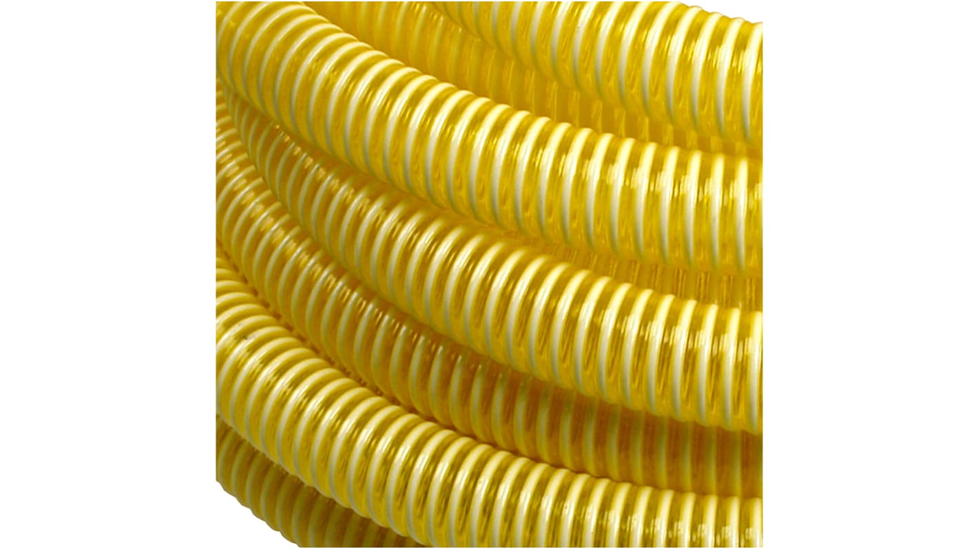 RS PRO PVC, Hose Pipe, 25.4mm ID, 32mm OD, Yellow, 10m