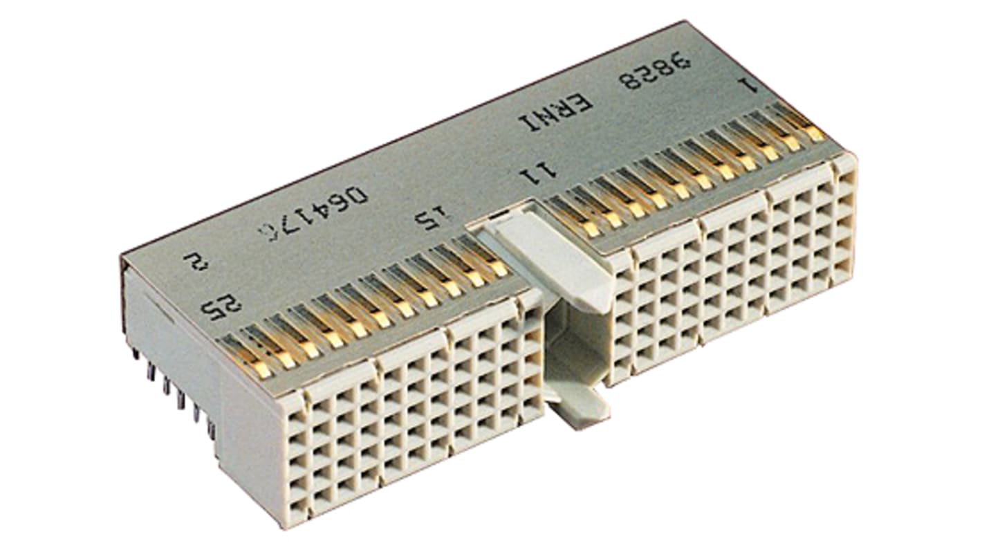 ERNI, ERmet 2mm Pitch Hard Metric Type A Backplane Connector, Female, Right Angle, 5 Row, 110 Way