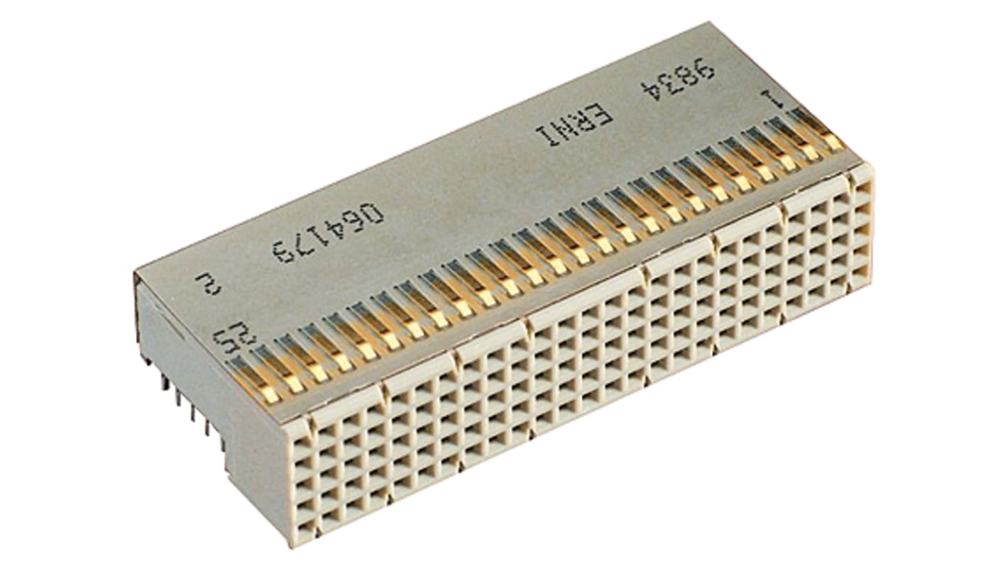 ERNI, ERmet 2mm Pitch Hard Metric Type B Backplane Connector, Female, Right Angle, 5 Row, 110 Way