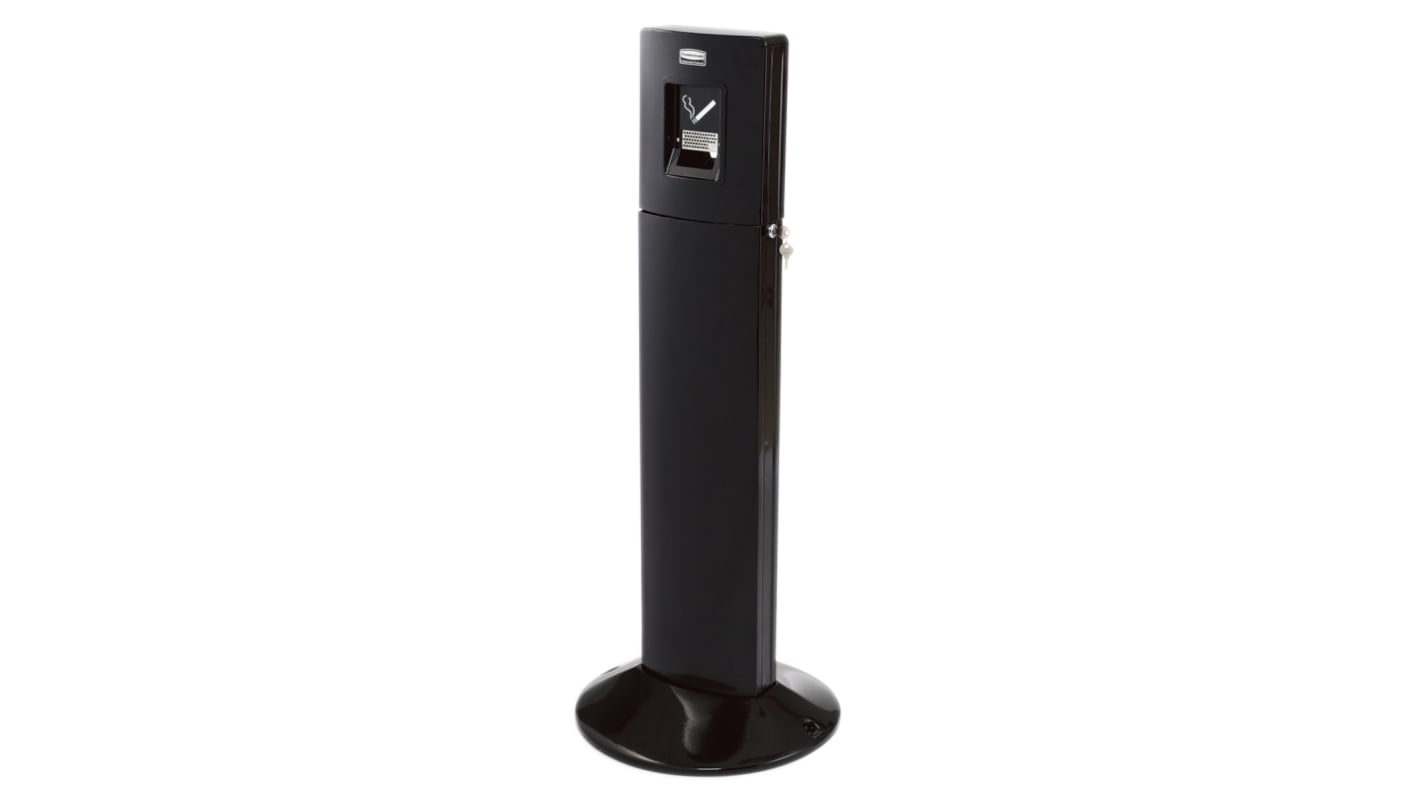 Rubbermaid Commercial Products Black Aluminium Standing Cigarette Bins x 1.087m x 427mm