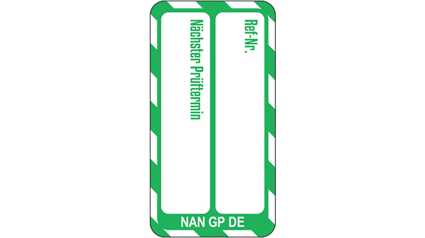 Brady White on Green Safety Inspection Tag, German Language, 20 per Pack