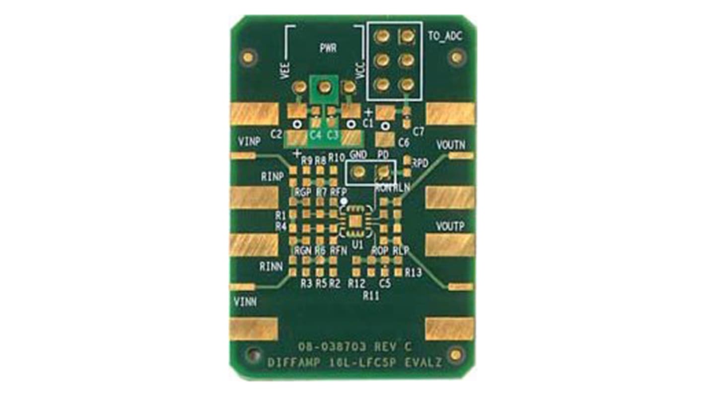 Analog Devices Analogt udviklingssæt, Differensforstærker, Evalueringskort