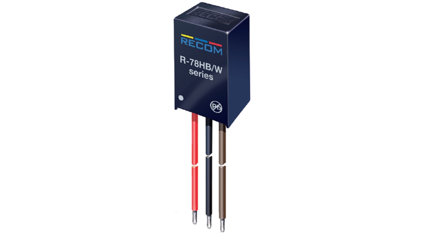 Recom R-78HB DC/DC-Schaltregler, Eingang 9 → 72V dc / Ausgang 5V dc, 1 Ausg., 2.5W, 500mA, Durchsteckmontage