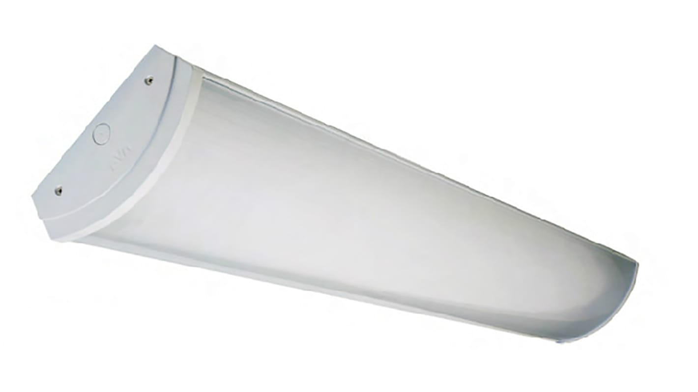 Luminaria lineal RS PRO a prueba de humedad, 45 W, 1 tubo, LED, 1,24 m x 87 mm, IP40, 5000K, luz diurna