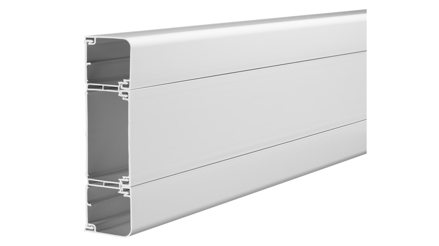 Schneider Electric Mita White Perimeter Trunking - Closed Slot, W180 mm x D52mm, L3m, uPVC