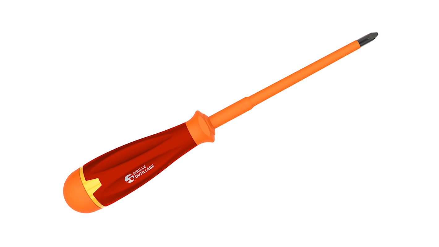 RL1PH4X75 Sibille Phillips Insulated Screwdriver, PH0 Tip, 75 mm