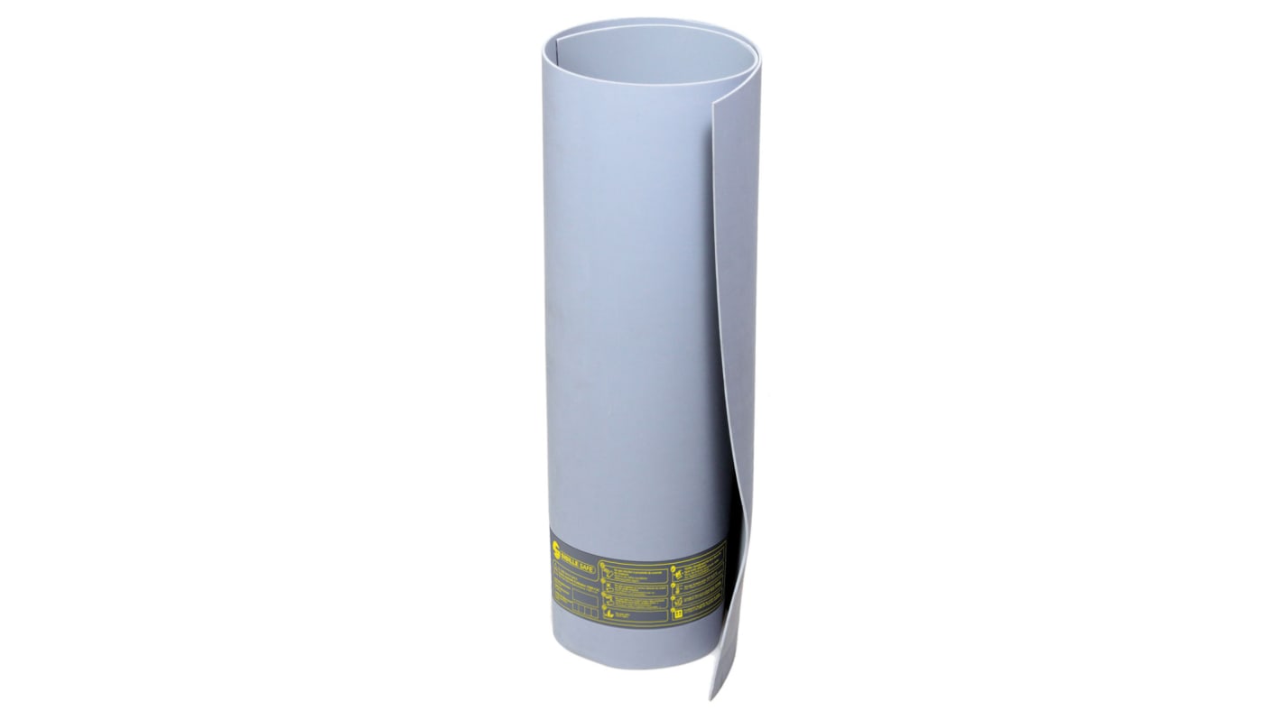 Tappetino di sicurezza elettrica Sibille in Elastomero, 10m x 600mm x 1.5mm, 17000V max, col. Grigio