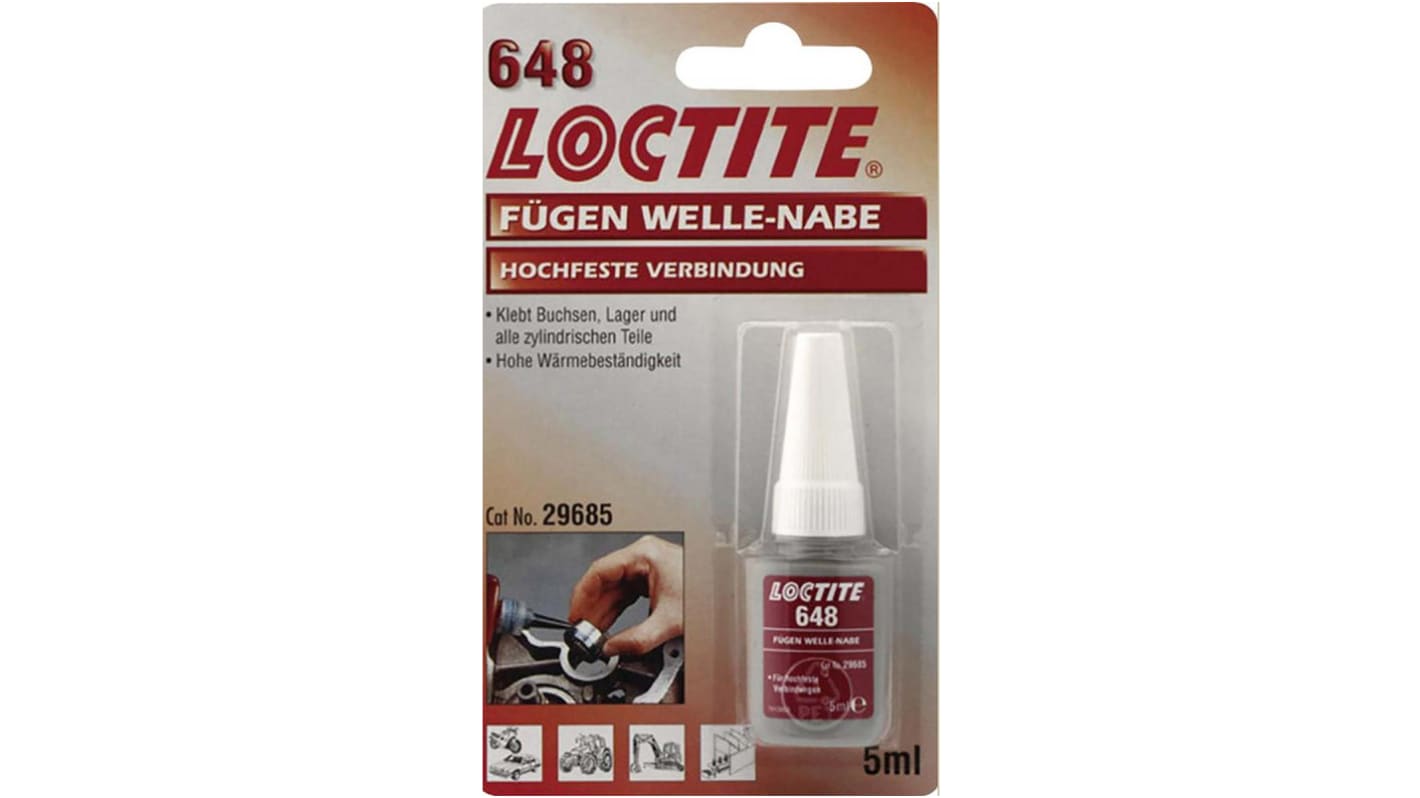 Loctite Green Retaining Compound Liquid Bottle 5 ml, -55 → +180 °C Loctite 648