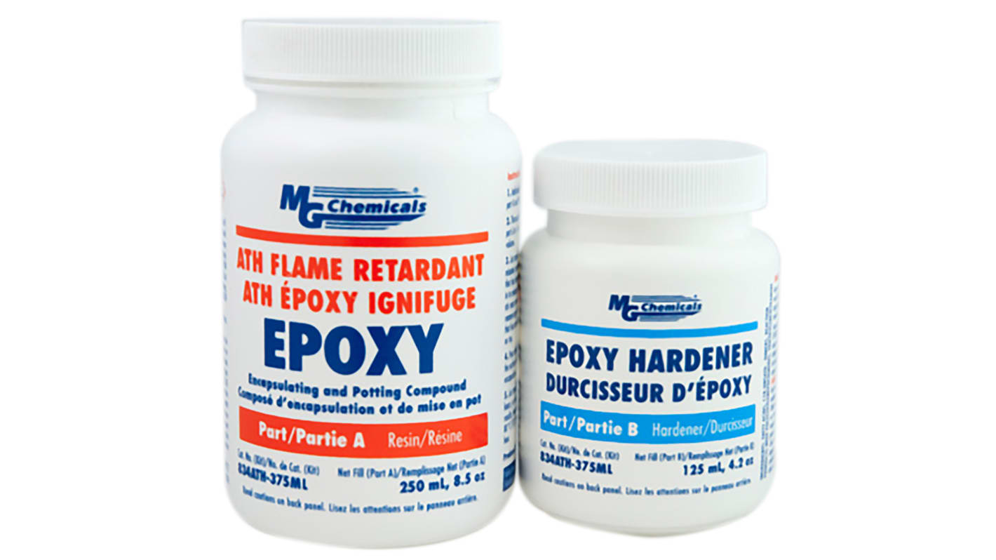 Adhesivo de resina epoxi Negro de Epoxi MG Chemicals, Botella de 375 ml, cura 45 min