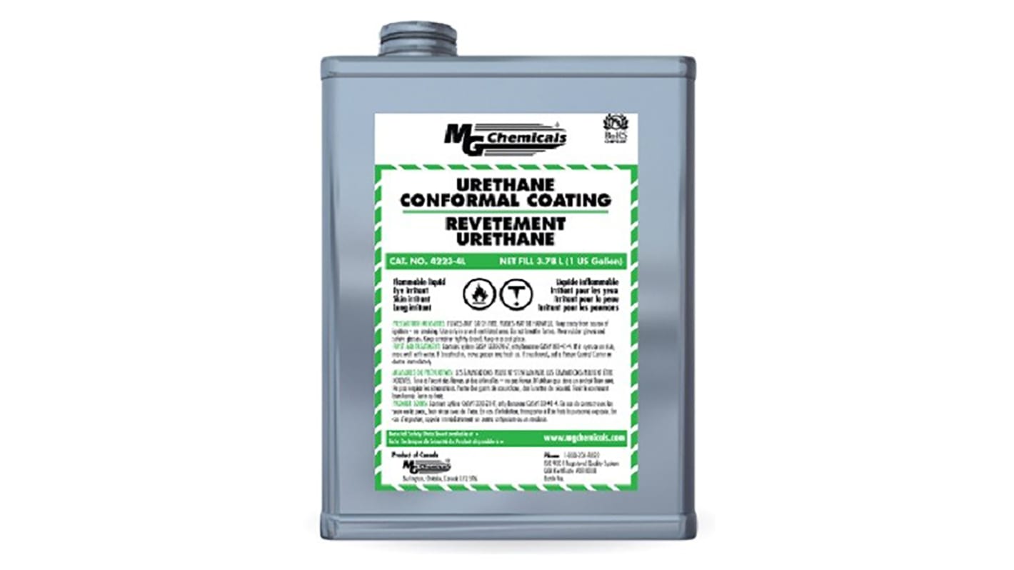 MG Chemicals Transparent Amber Urethane Conformal Coating, 1 L Tin, -40°C min, +155°C max