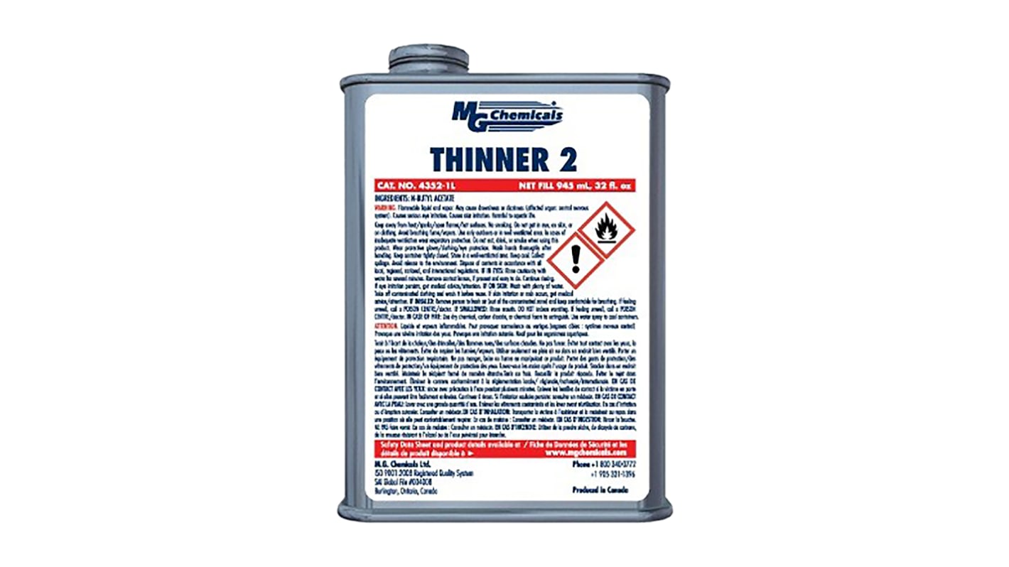 MG Chemicals 4352 THINNER 2 Acryl, Alkyd-Polyester, Zelluloseazetat-Butyrat, Epoxidharz, Nitrozellulose, Polyesterharz