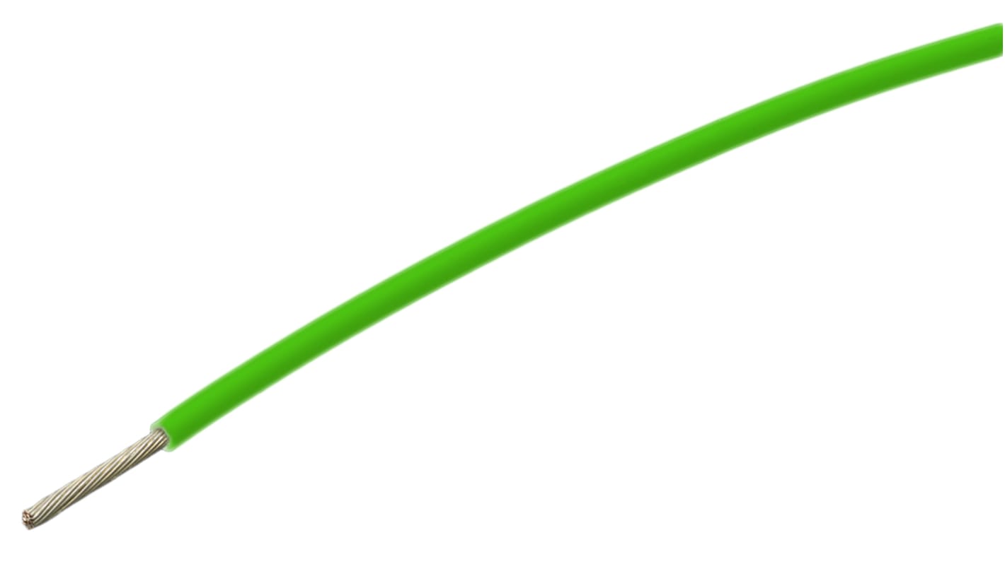 TE Connectivity 44A Series Green 0.33 mm² Hook Up Wire, 22 AWG, 19/34 AWG, 100m, Polyalkene Insulation