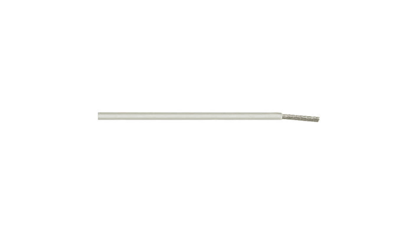 TE Connectivity 44A Series White 0.08 mm² Hook Up Wire, 28 AWG, 7/36 AWG, 100m, Polyalkene Insulation