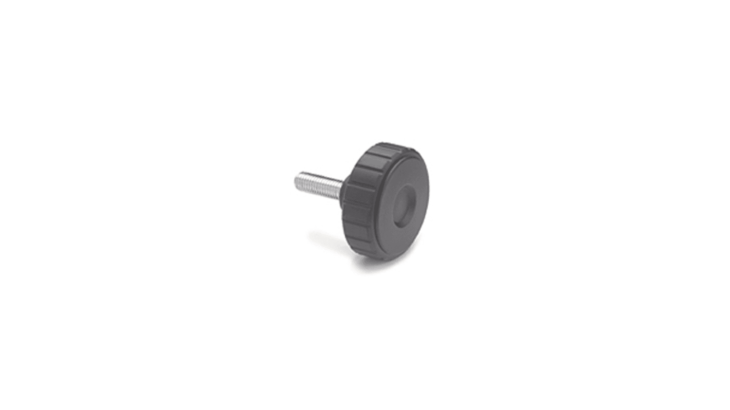 Elesa 134341 Knurled Clamping Knob, M6, Threaded Stud