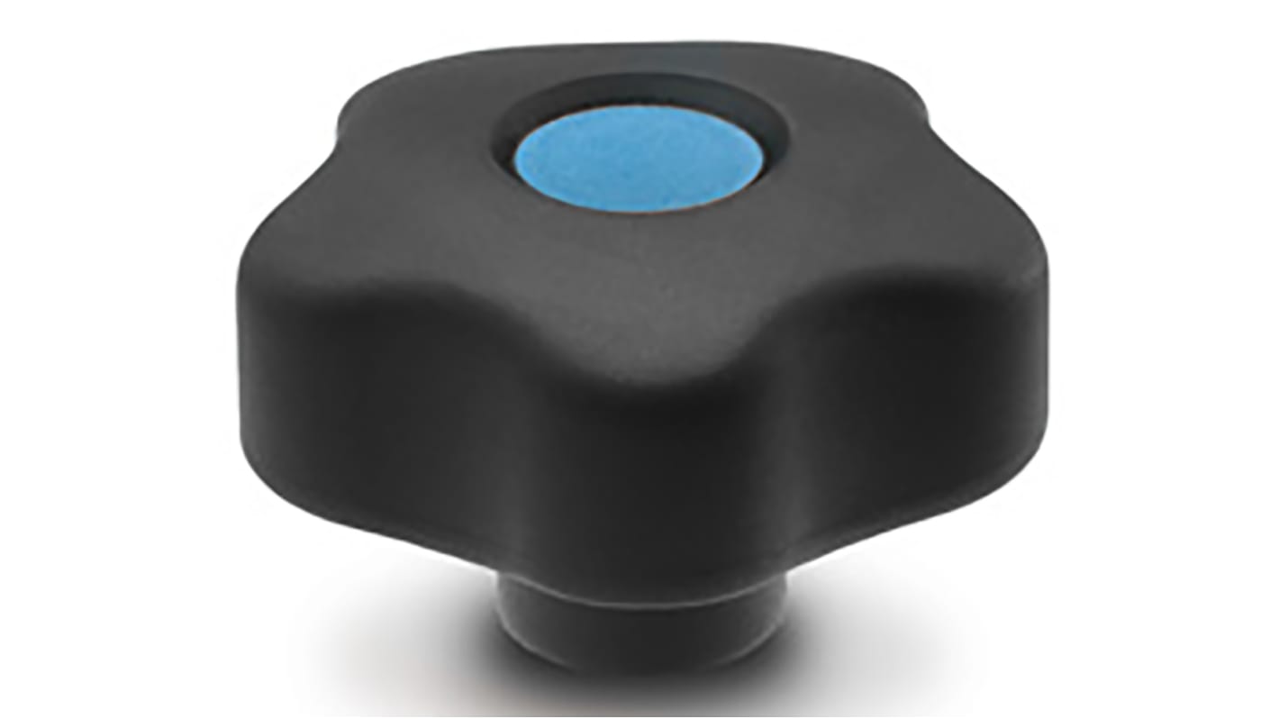 Elesa 169894-C9 Black Hex Clamping Knob, M8, Threaded Hole