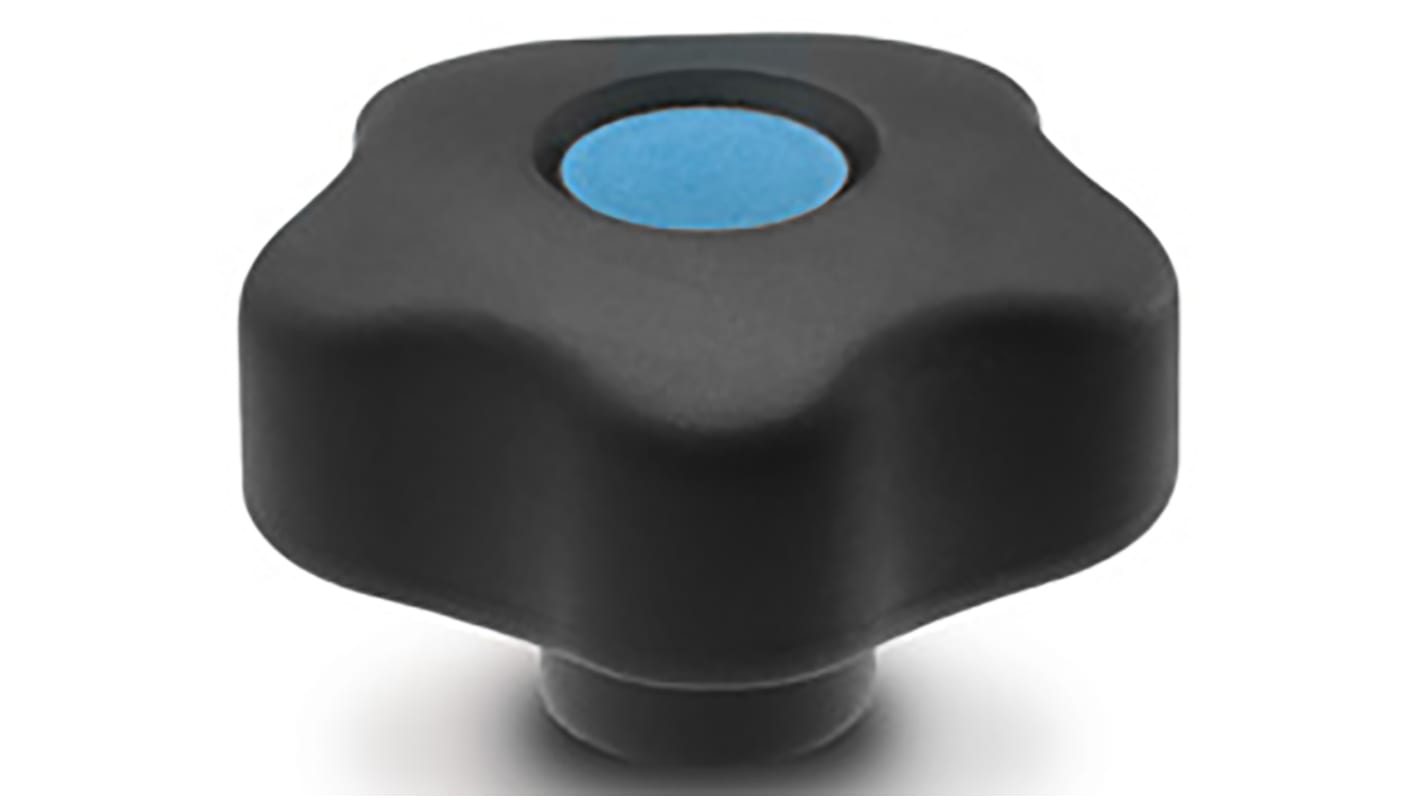 Elesa 169952-C9 Black Hex Clamping Knob, M8, Threaded Hole