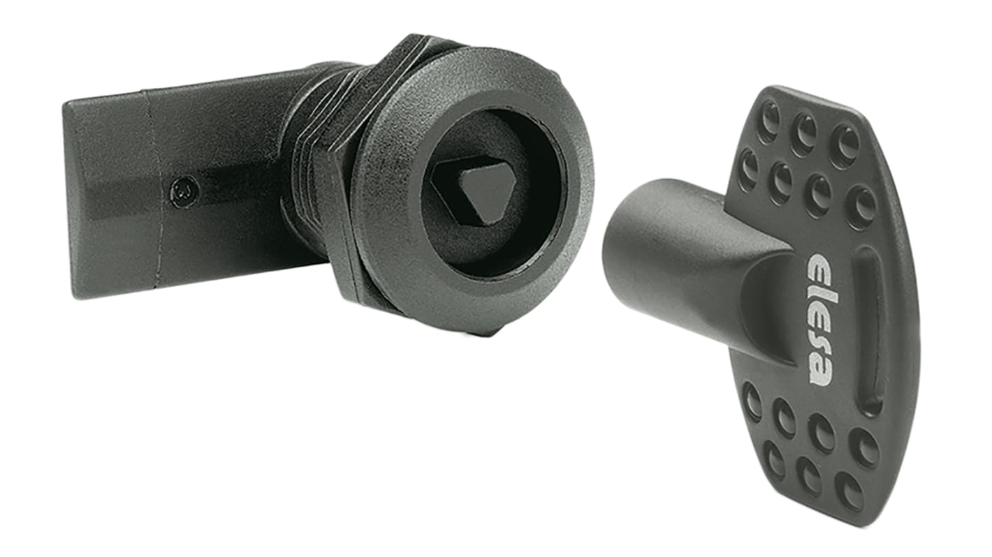 Elesa Black Polyamide Locking Latch, 20mm Panel-to-Tongue, Key Unlock