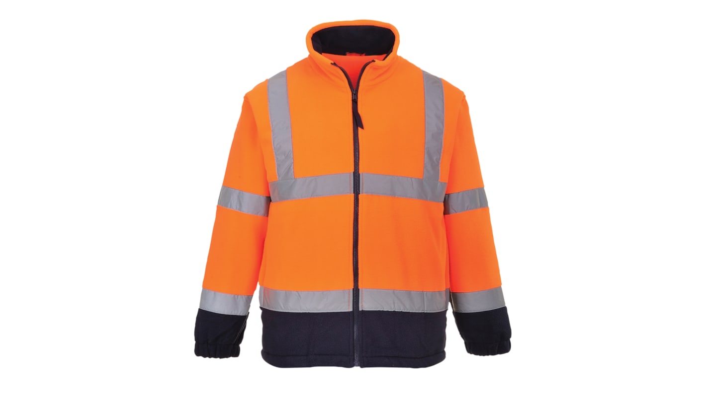 RS PRO Herren Warn-Fleece-Jacke, Fleece Marineblau/Orange, Größe L