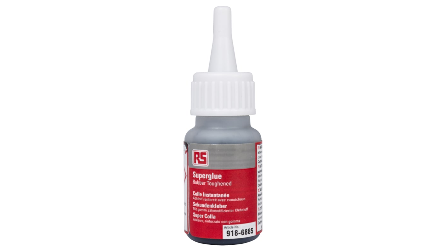 RS PRO Sekundenkleber Cyanacrylat Flüssig Schwarz, Flasche 20 g