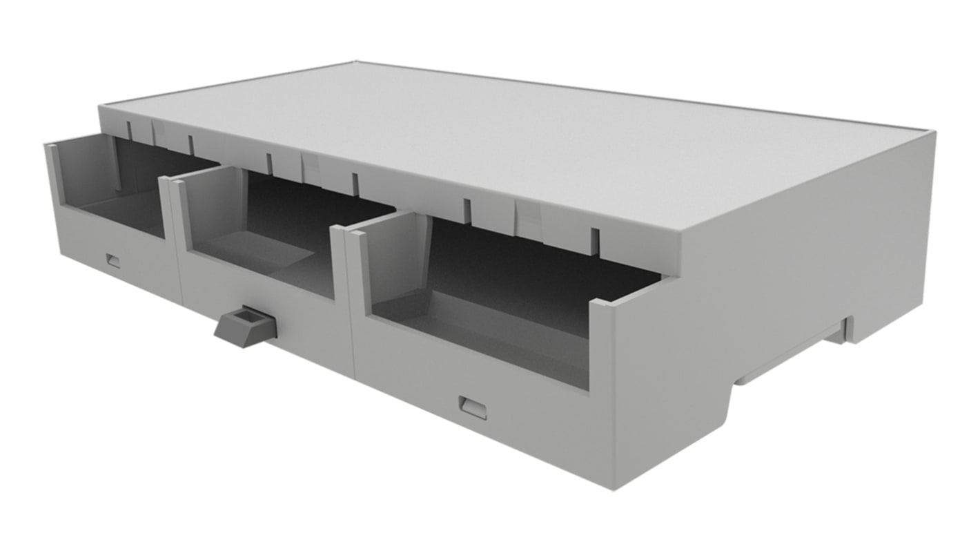 Caja para carril DIN Italtronic serie 9M XTS Compact, de ABS de color Gris, 90 x 32.2mm