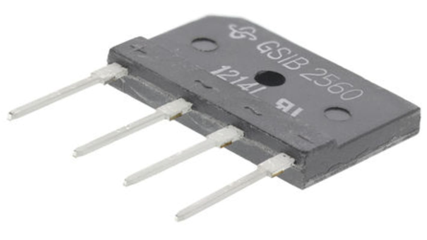 Vishay Brückengleichrichter, 1-phasig 3.5A 600V THT 1V GSIB-5S 4-Pin 10μA Siliziumverbindung