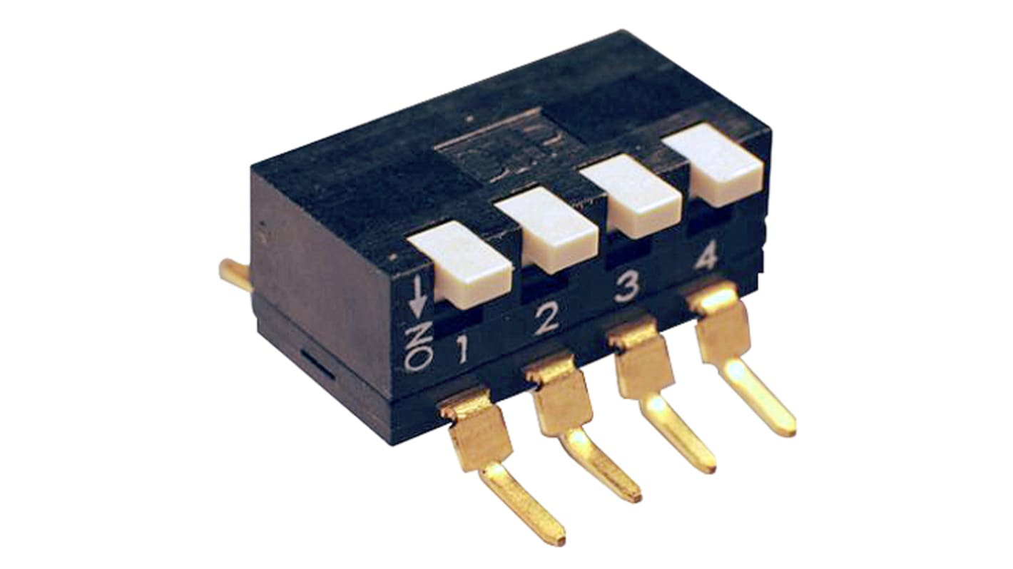 KNITTER-SWITCH 8 Way PCB DIP Switch 8PST, Flat Actuator