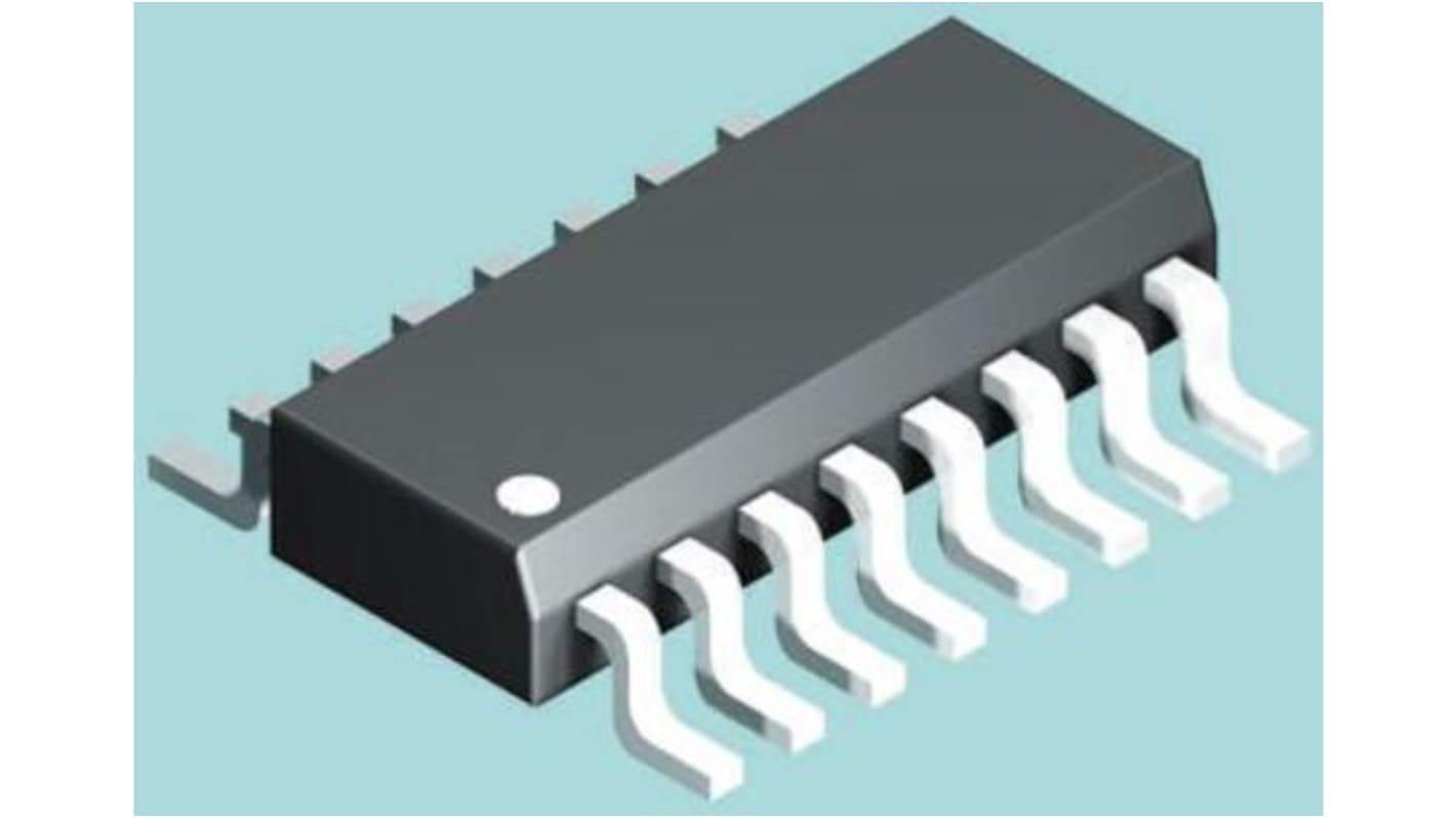 Optoacoplador Vishay SFH de 4 canales, Vf= 1.4V, Viso= 3750 V ac, IN. DC, OUT. Transistor, mont. superficial,