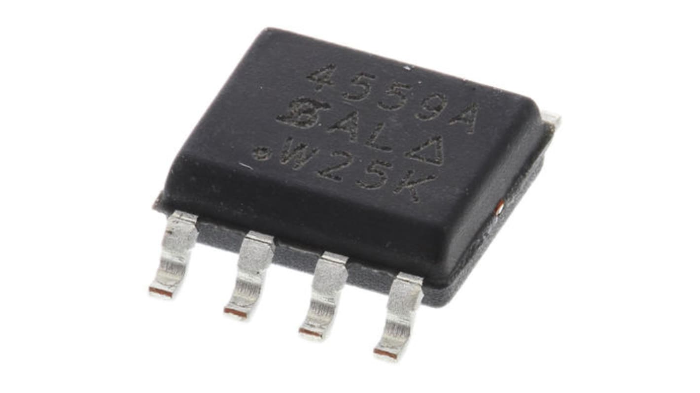 MOSFET Vishay, canale N, P, 72 mΩ, 150 mΩ, 3,9 A, 5,3 A, SOIC, Montaggio superficiale