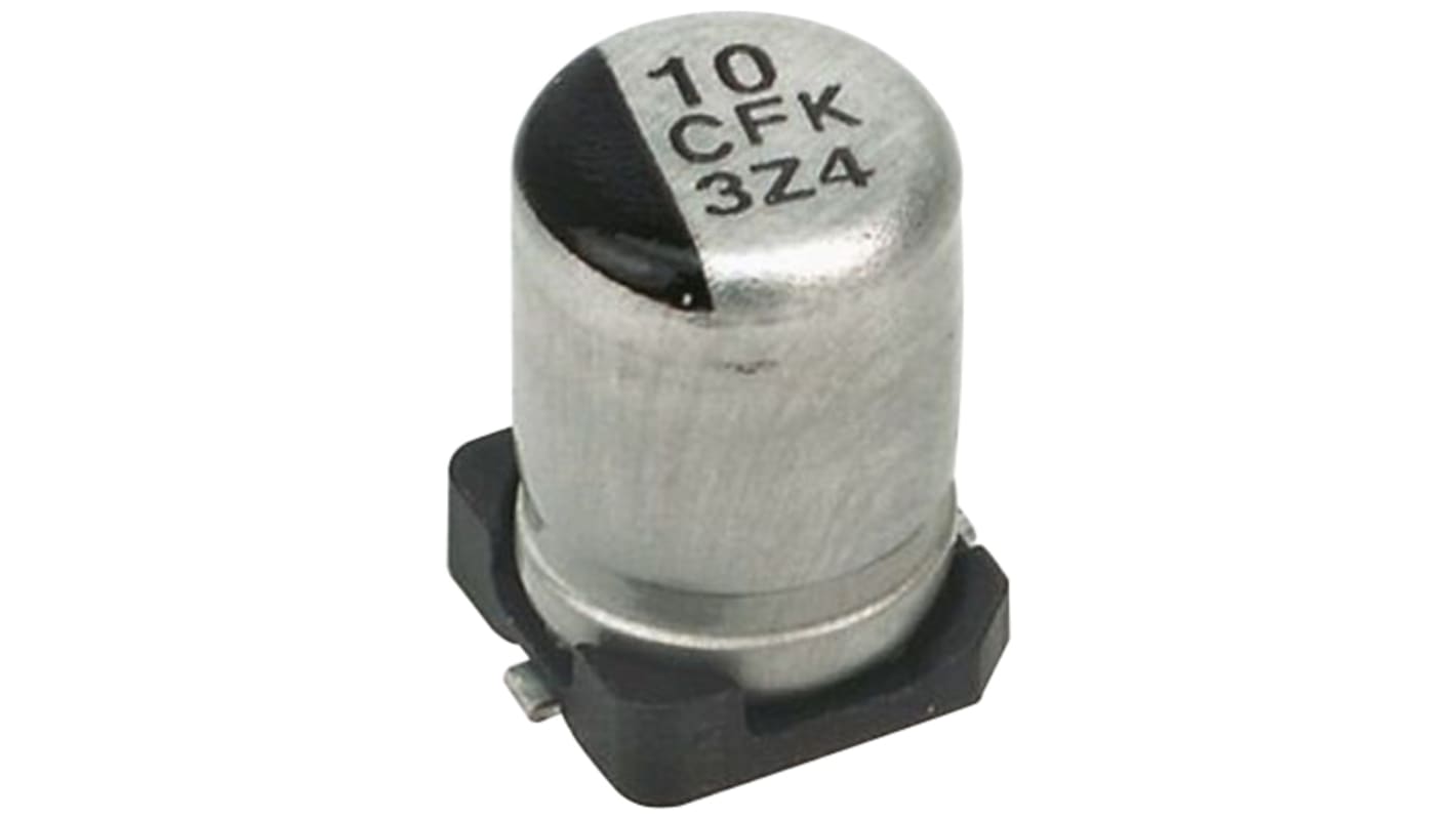 Condensador electrolítico Panasonic serie FK SMD, 22μF, ±20%, 16V dc, mont. SMD, 4 (Dia.) x 5.8mm