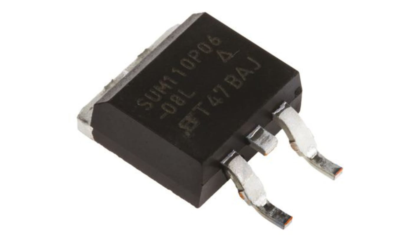 Vishay SUM110P06-08L-E3 P-Kanal, SMD MOSFET 60 V / 110 A 3,75 W, 3-Pin D2PAK (TO-263)