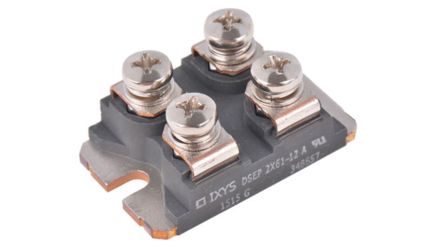 IXYS 1200V 60A, Dual Rectifier Diode, 4-Pin SOT-227B DSEP2X61-12A