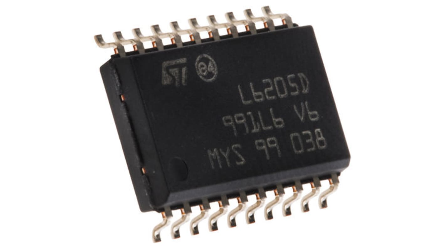 L6205D, Motor Driver, 2.8A, 100kHz, 20 ben, SOIC Børstet dc Dobbelt full bro