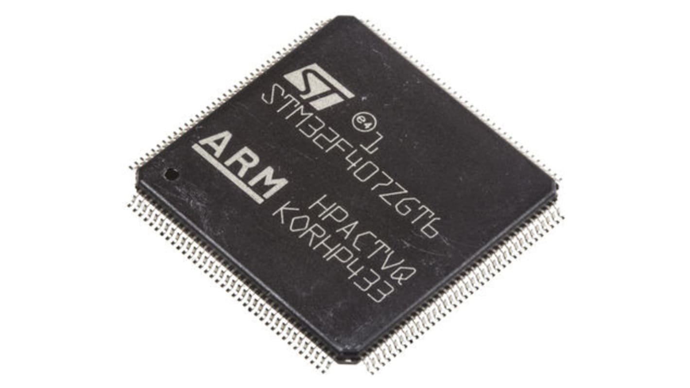 Microcontrollore STMicroelectronics, ARM Cortex M4, LQFP, STM32F4, 144 Pin, Montaggio superficiale, 32bit, 168MHz