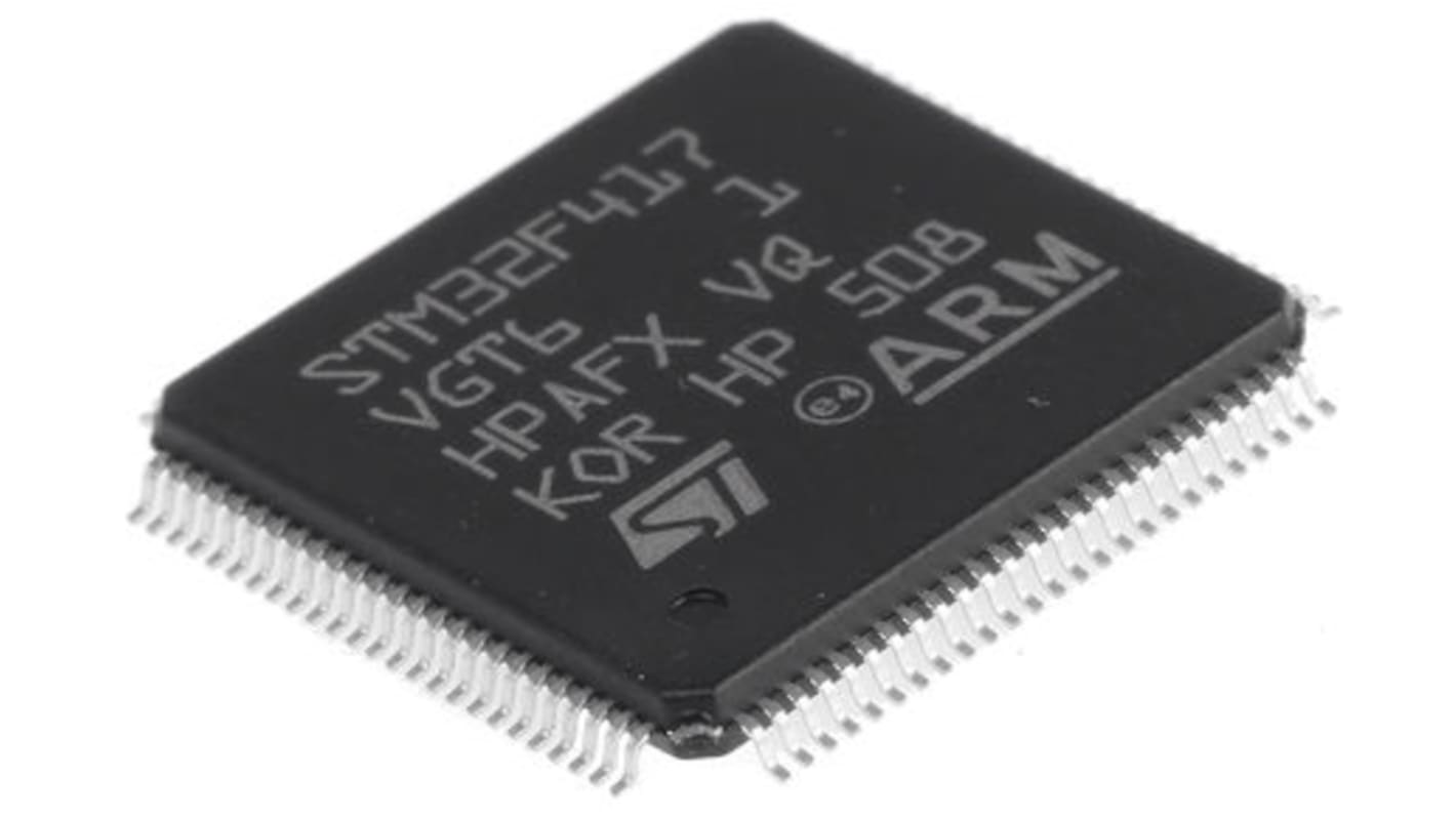 Mikrokontrolér STM32F417VGT6 32bit ARM Cortex M4 168MHz 1,024 MB Flash 4 kB, 192 kB RAM USB USB, počet kolíků: 100, LQFP