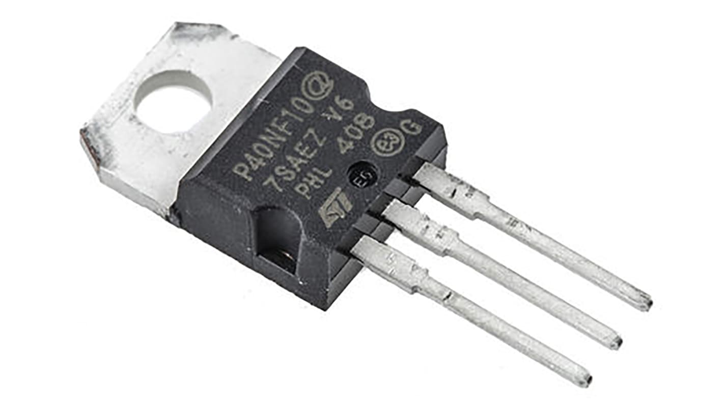 MOSFET STMicroelectronics, canale N, 28 mΩ, 50 A, TO-220, Su foro