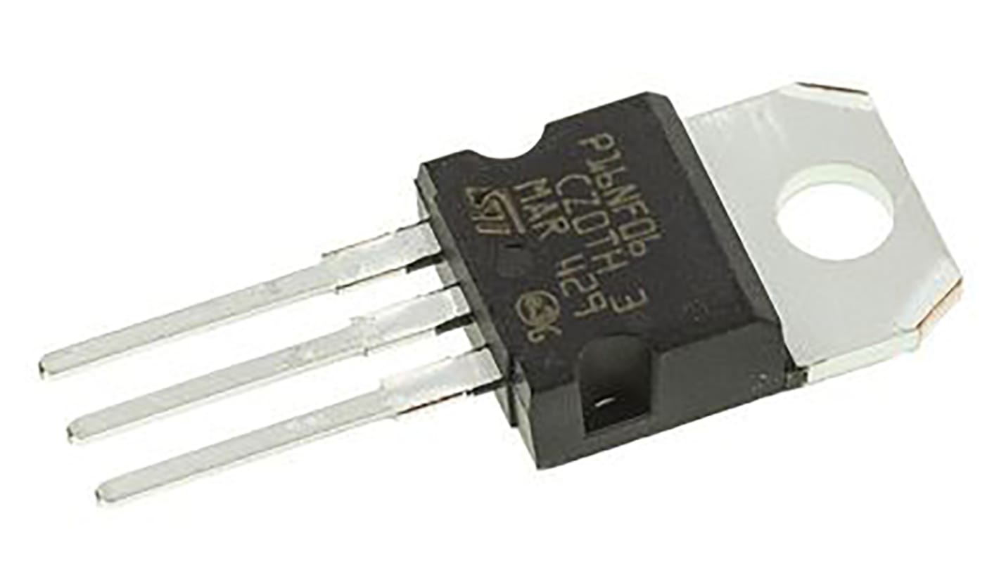 MOSFET STMicroelectronics, canale N, 100 mΩ, 16 A, TO-220, Su foro