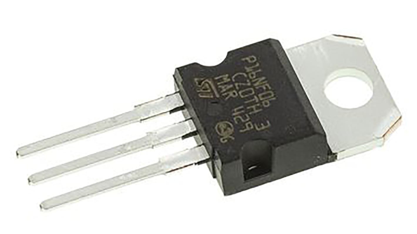 STMicroelectronics STripFET STP16NF06 N-Kanal, THT MOSFET 60 V / 16 A 45 W, 3-Pin TO-220