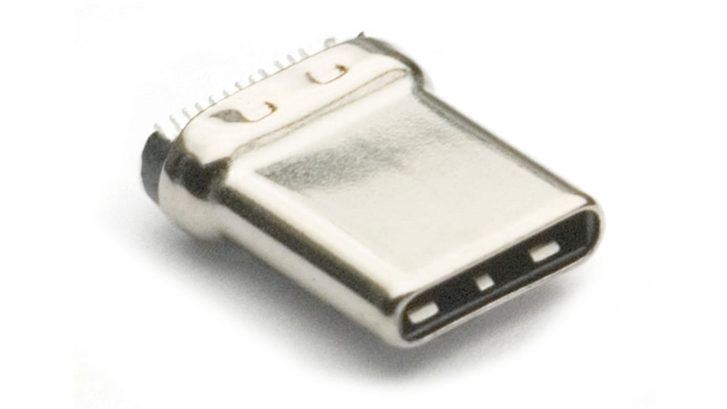 Molex USB csatlakozó Férfi Derékszögű, Felületszerelt, verzió: 3.1, 30.0 V, 5.0A, 105444 sorozat