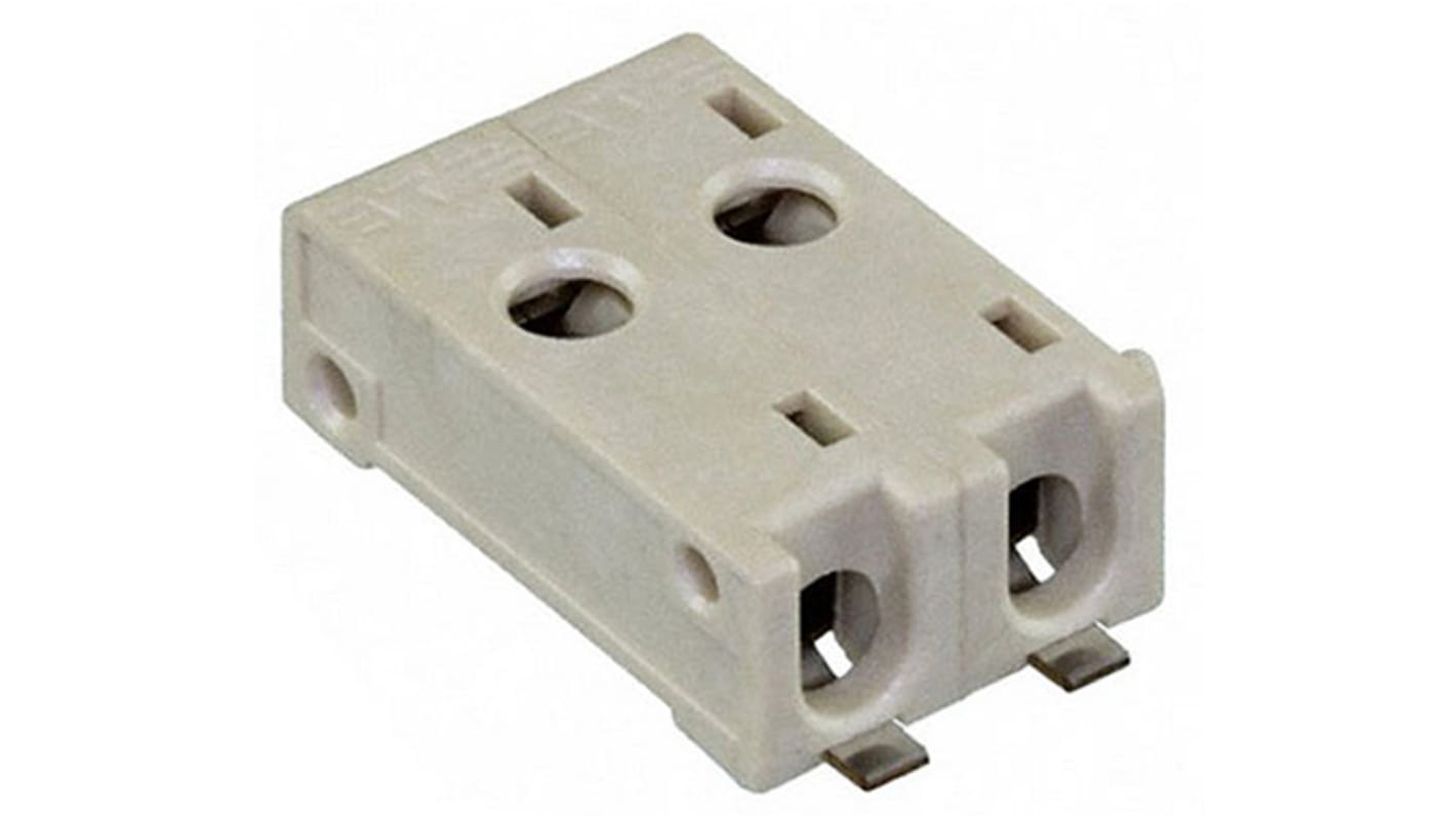 Conector hembra para PCB TE Connectivity, de 2 vías en 1 fila, paso 4mm, 400 V, 12A, Montaje Superficial, para soldar