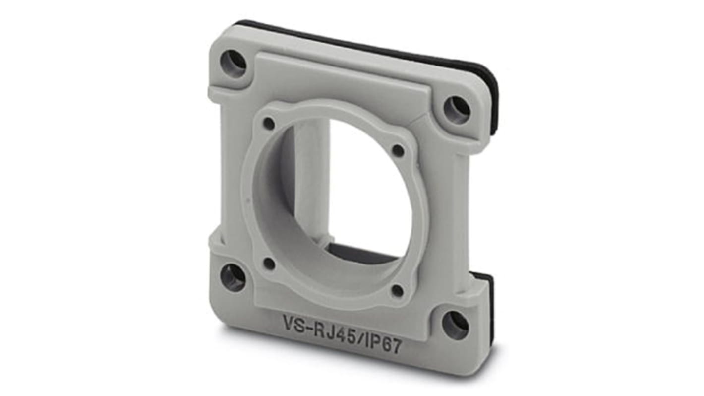 Phoenix Contact, VS-08-A-RJ45/MOD-1-IP 67 Panel Mounting Frame for use with Keystone Modular Socket Inserts