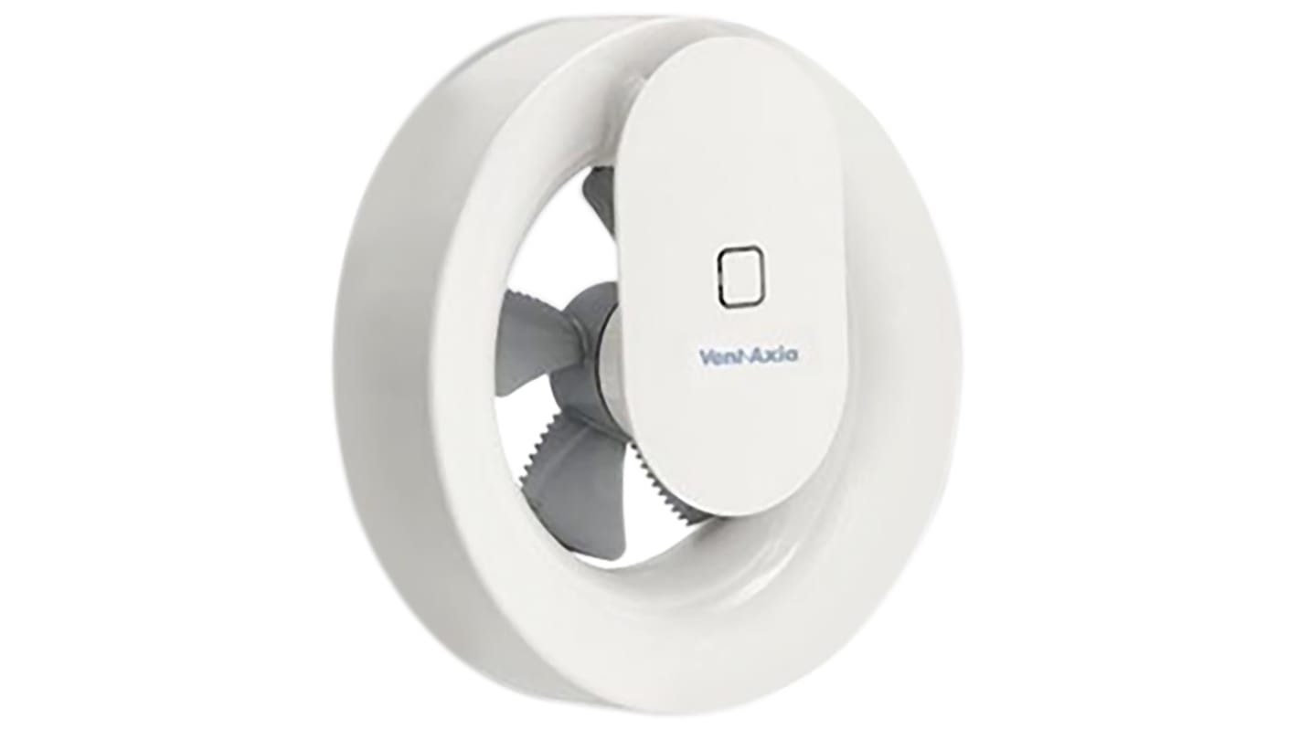 VentAxia LoCarbon Svara Svara Round Wall Mounted, Window Mounted Extractor Fan, 17 → 20dB(A