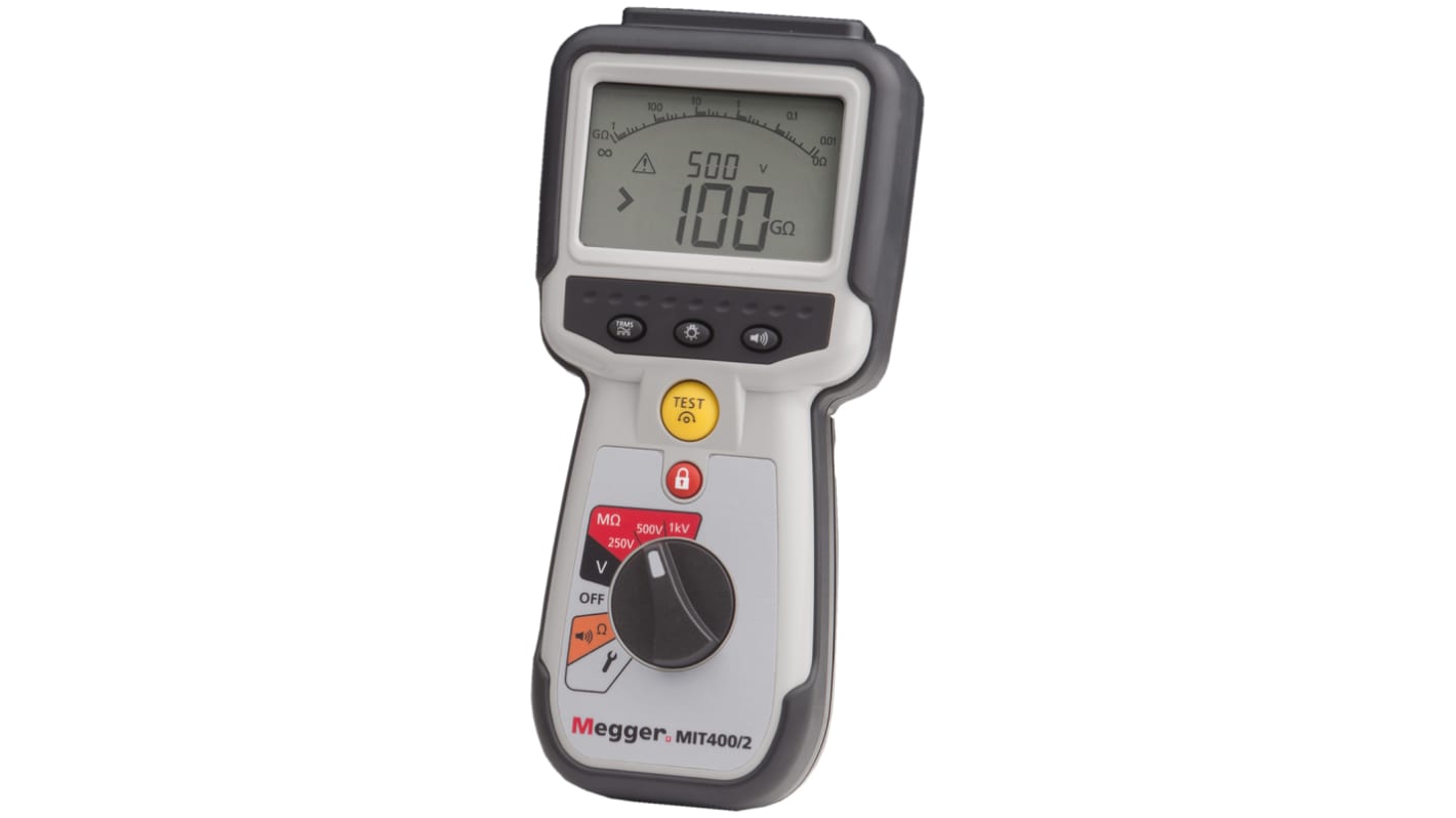 Megger MIT400 2 Insulation Tester, 1000V Max, 200GΩ Max, CAT IV