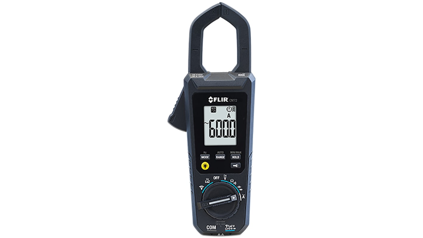 Pinza amperimétrica FLIR CM72, calibrado RS, corriente máx. 600A ac, CAT III 1000 V, CAT IV 600 V