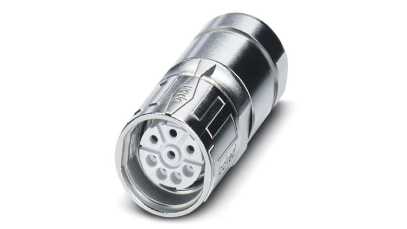 Conector circular Phoenix Contact hembra serie SF de 4 + 3 + PE vías hembra, tamaño carcasa M23, montaje aéreo, IP67